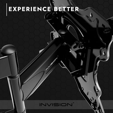 Настінний кріплення для телевізора Invision для екранів 24-60 дюймів, VESA 100x100-400x400 мм, поворотне, нахильне, висувне, для LED, OLED, плоских та вигнутих телевізорів - Макс. навантаження 36.2 кг (HDTV-E)