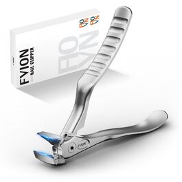 Кусачки для нігтів FVION для літніх людей та товстих нігтів, з подовженою ручкою, сріблясті
