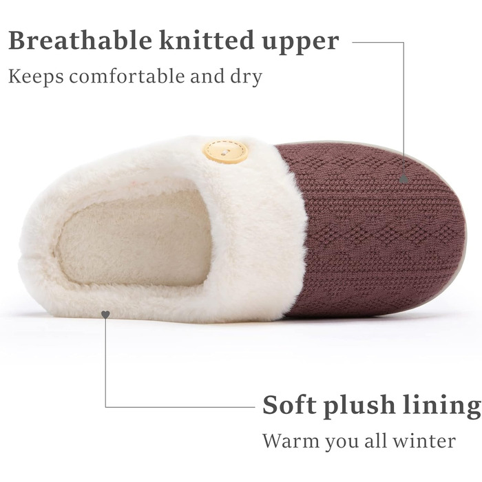 Чантомoo Домашні тапочки для жінок, зручні, з піною Memory Foam, плюшеві, теплих кольорів (зелені, фіолетові), антиковзка підошва, для дому та вулиці