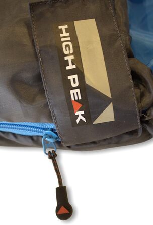 Спальний мішок High Peak TR 300, антрацит/блакитний, для 3-4 сезонів, 0°C, широкий, дихаючий, водонепроникний, ковдраний, для кемпінгу, фестивалів, трекінгу