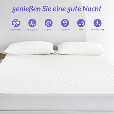 Coriwell Mattress Protector Waterproof - 180 x 200 cm Mattress Cover Mattress Pad Breathable Mattress Cover Mattress Protector made of Bamboo Mattress Protection - Mattress Protector