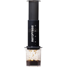 Прозора кавоварка AeroPress Clear XL – 3-в-1: френч-прес, пуровер і еспресо, портативна міні-кавоварка для подорожей, без гіркоти, чорна