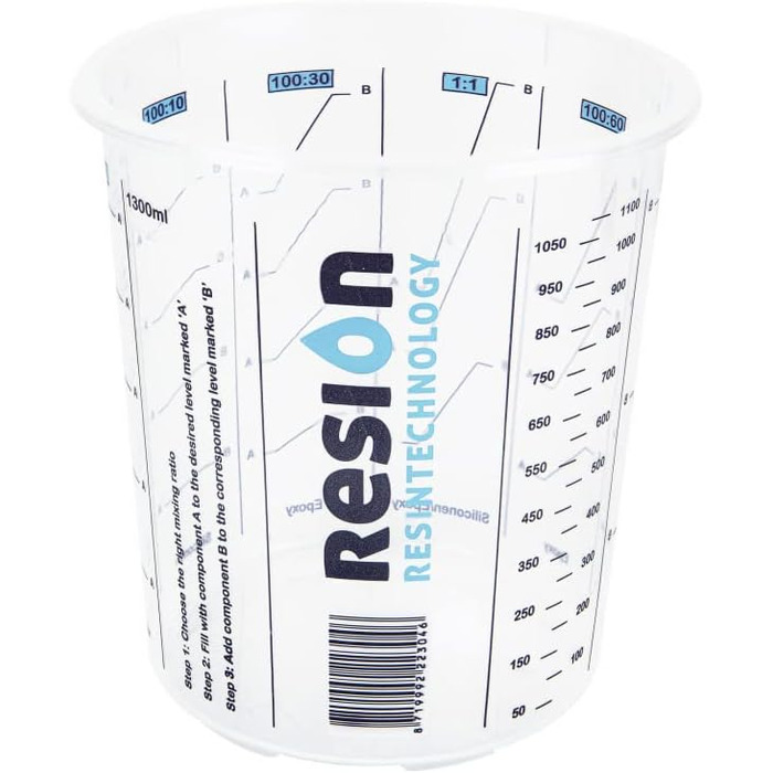 25 x Mixing Cups | 1300ml | Color, Epoxy, Polyester | With clear mixing ratio marked on the measuring cup