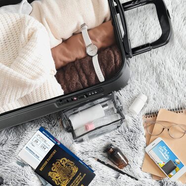 Набір валіз Flight Knight Premium (3 шт): S 55см, M 67см, L 76.5см, ABS-пластик, TSA-замок, USB-порт, 8 коліс, антрацит/чорний
