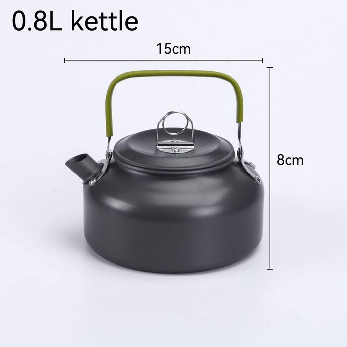 Набір кухонного посуду для кемпінгу AUHOU: портативний набір посуду з алюмінію для пікніків, походів та рюкзакових подорожей