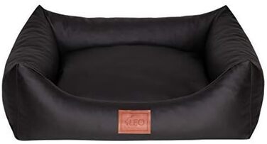 Софа для собак Leo4dog Natalie: зручне ліжко для собак з штучної шкіри, 4 розміри (XXL 130x100 см, чорний)