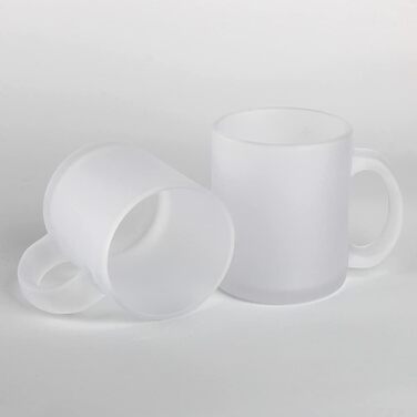 MR.R 11 Unzen Set with 6 Sublimation Blanks - Mug, Milk Glass Becher, Coffee Mugs with Handle for Heat Transfer on Thermo Coatings