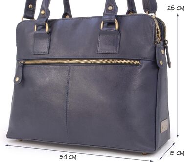 Сумка жіноча шкіряна Catwalk Collection Victoria (синя) - велика сумка-тоут через плече з відстібним ременем