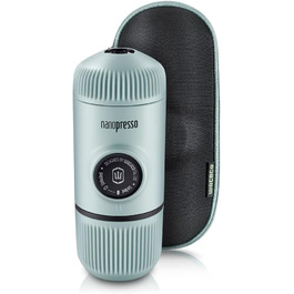 WACACO Nanopresso Portable Espresso Machine, with Nanopresso S Case, Upgrade Version of Minipresso, Travel Coffee Machine, Manually Operated (New Items Arctic Blue)