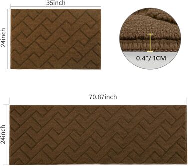 Килимок для дому HICORFE, 50.8 x 80 см, поглинаючий, антибактеріальний, неслизький, антрацит
