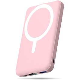 Бездротовий Power Bank AOGUERBE MagSafe 10000mAh, швидка зарядка 22.5W, USB-C, для iPhone 17/16/15/14/13/12 Pro Max, Рожевий