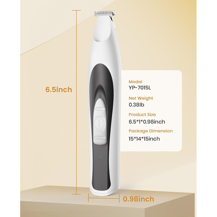 Триммер для догляду за лапами собак Oneisall з LED-підсвічуванням, тихий, акумуляторний, для лап, очей, вух, обличчя