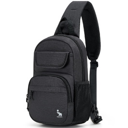 Чоловіча нагрудна сумка Oiwas, маленька сумка через плече для чоловіків та жінок, спортивна сумка для піших прогулянок та активного відпочинку (чорна)
