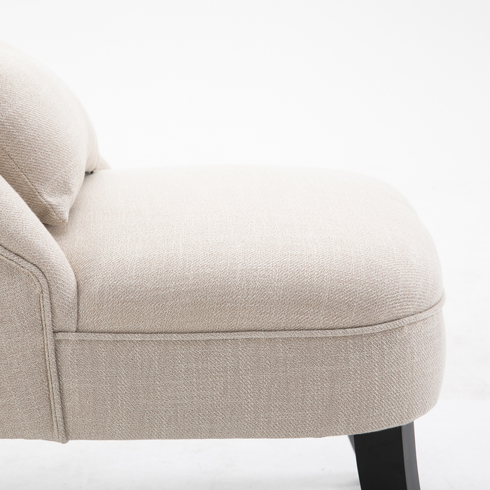 HOMCOM Cozy Upholstered Armchair with Backrest Cushion, Ideal for Reading and Relaxing, Linen-Look Fabric, 20.5 x 27.2 x 30.3 inches, Cream White