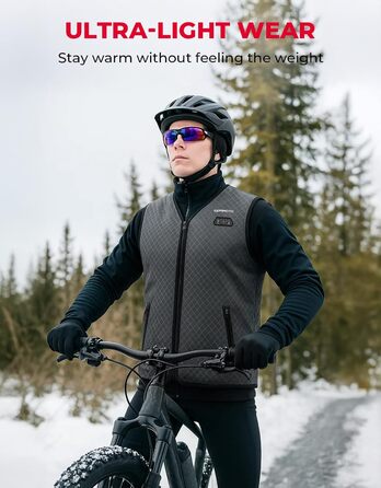 Обогреваемая жилетка KEMIMOTO для мужчин: 6 зон обігріву, 3 рівні нагріву, USB, для катання на лижах, риболовлі, мотоцикла, кемпінгу, сіра