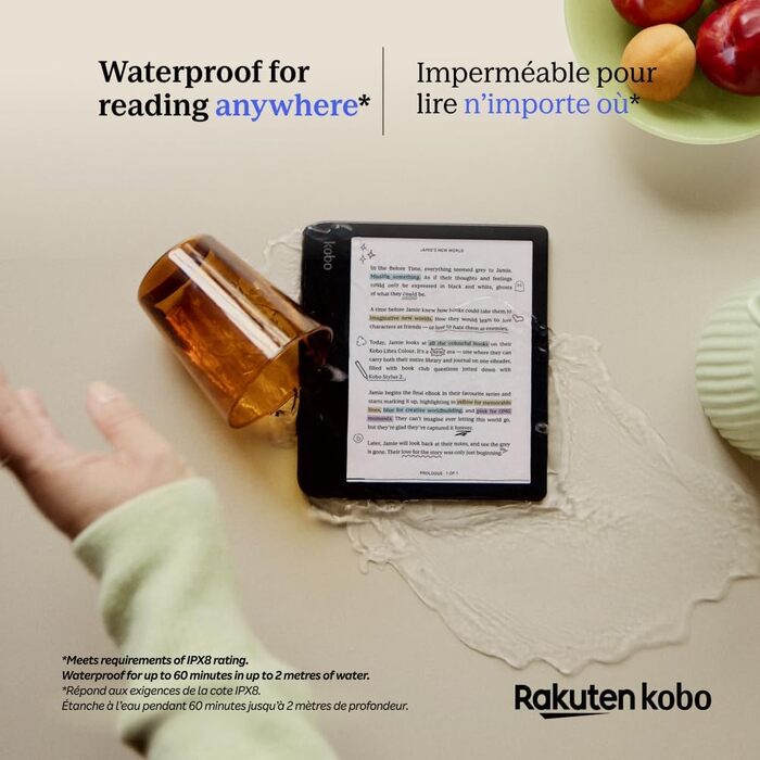 Kobo Libra Color: eReader з 7-дюймовим кольоровим екраном E Ink Kaleido™ 3, водостійкий, з підтримкою аудіокниг, білий