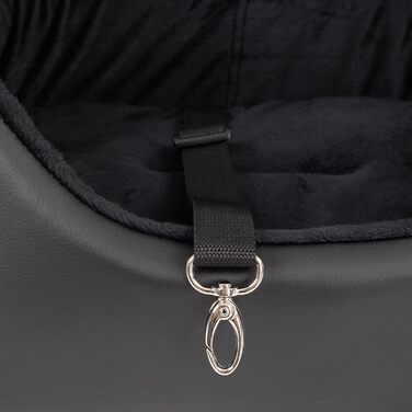 Автокрісло для собак Boutique Zoo M: 51x40 см, чорний, штучна замша - універсальне, миється, зносостійке