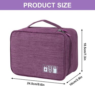 Водонепроникна сумка-органайзер для кабелів та аксесуарів електроніки (фіолетовий)