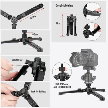 Штатив Koolehaoda з алюмінію з кульковою головкою K-09 для DSLR-камер, максимальна висота 175 см (K-288+M3)
