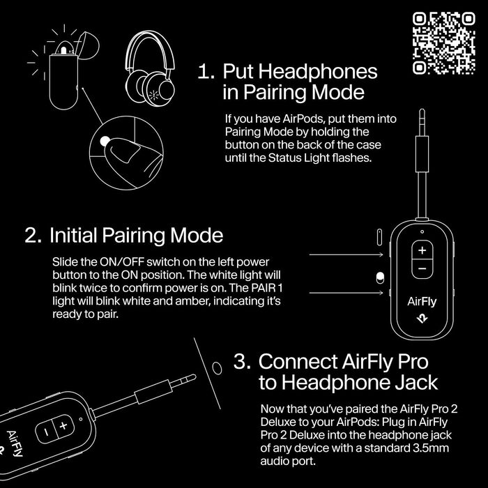 Bluetooth-трансмітер та ресивер Twelve South AirFly Pro Deluxe для AirPods та навушників, білий