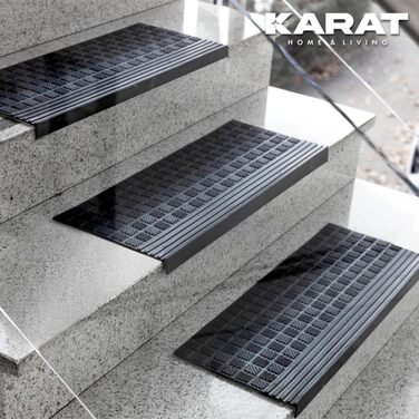 Гумові килимки на сходи KARAT - набір 5 шт. Антиковзкі, для вулиці, 30x120 см