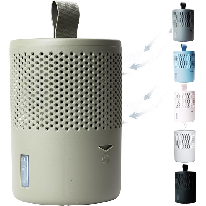 Безструмний осушувач повітря AbsoDry до 25 м² - з поповнюваним пакетом - з переробленого пластику - для вітальні, ванної кімнати, підвалу - осушувач для квартири