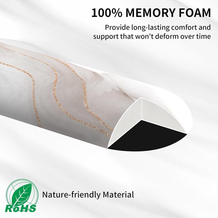 Підставка для зап'ястя Eulps, ергономічна подушка для клавіатури з Memory Foam та підставка для миші, комплект, з антиковзною основою з PU, для полегшення болю при роботі за комп'ютером (білий мармур)