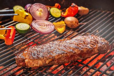 Решітка для гриля BitWa 48x48 см, масивна сталева, для BBQ та тричерного гриля