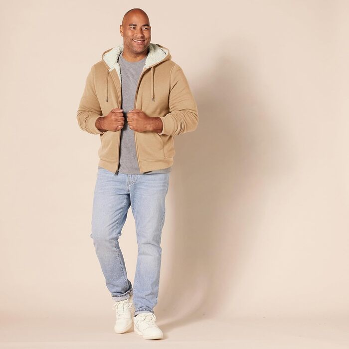 Чоловіча худі на молнії Amazon Essentials з підкладкою шерпа, розмір XXL, колір Camel Heather