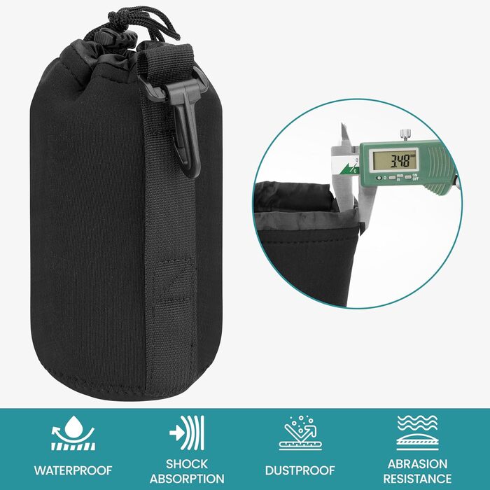 Набір об'єктивів BELLE VOUS 4 шт. чорного кольору з водонепроникним чохлом з неопрену для універсальних DSLR-об'єктивів