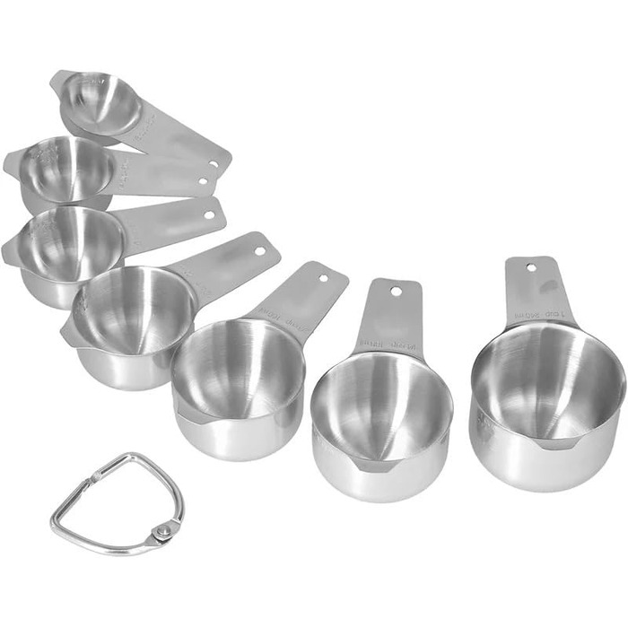 7-Piece Measuring Cup Set, Stainless Steel Nesting Measuring Cups