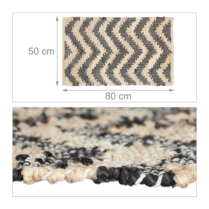 Relaxdays Zigzag Runner Rug, 50 x 80 cm
