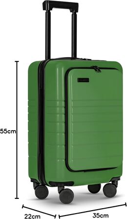 Валіза ETERNITIVE з ABS пластику: Rollkoffer, Reisetrolley з подвійними колесами 360°, TSA-замок, ручна поклажа, зелений колір