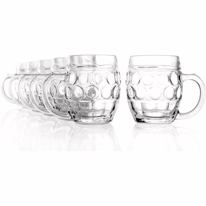 Oberglas Tübingen Eye Can Beer Mug without Pressure Pad/Sign I 6-Piece Beer Mug Set, 500 ml with Fill Line I Stable Beer Mug I Soda Lime Glass Beer Glasses I Beer Stein Dishwasher Safe
