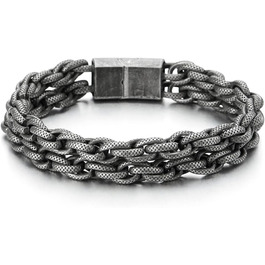 Чоловічий браслет COOLSTEELANDBEYOND з нержавіючої сталі, плетіння, шорстка поверхня