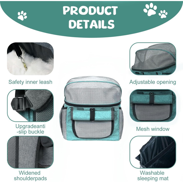 Фahrradkorb für Hunde, Fahrradtasche für Haustiere: Кошик для собак на велосипед, сумка-переноска для тварин. Складаний велосипедний кошик для собак спереду 2 в 1. Кошик для собак-рюкзак зі знімним адаптером для керма для маленьких тварин (максимальне нав