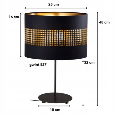 Настільна лампа Ledigo Deluxe, чорний з золотим, 40 Вт