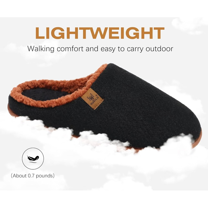 Чоловічі фетрові халапи KuaiLu, теплі, пухнасті, для дому та вулиці, чорно-коричневі (49 EU)