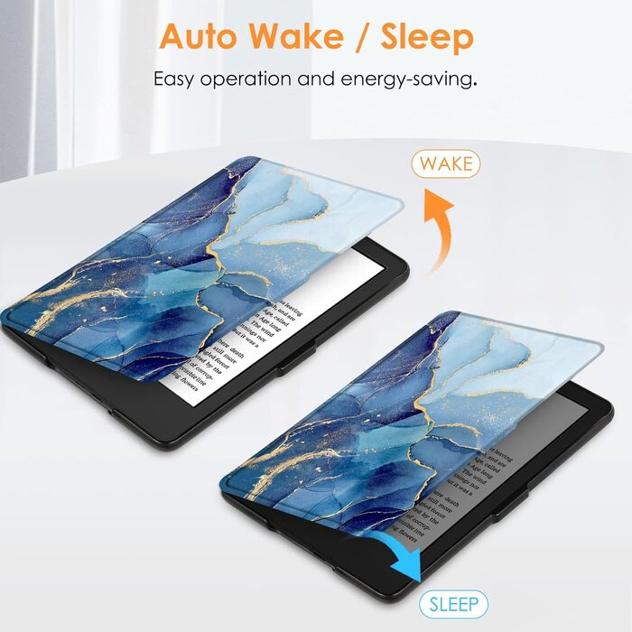 Чохол Fintie для Kindle 6 (11 покоління) 2024/2022 з авто-вимиканням, захисний чохол для Kindle Basic 2024, Ozean Marmor