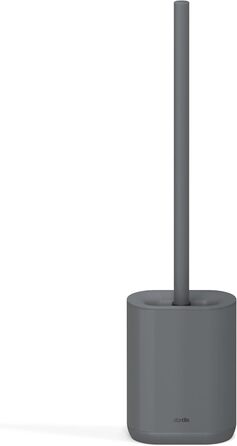 Набір для туалету з щіткою для унітазу Silikon, компактний, антибактеріальний, матовий, білий (графітовий сірий)