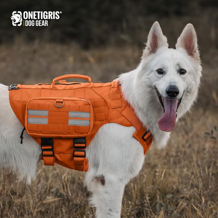 Футляр для корму OneTigris для собак (23,5x13x5 см), 2 шт., MOLLE система, тактичне спорядження, тренування, оранжевий