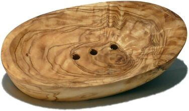 Миска для мила з оливкового дерева овальна, середній розмір 125x75