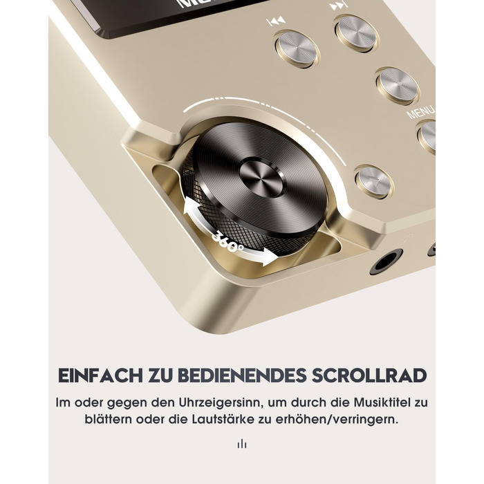 MECHEN M30: Аудіоплеєр Hi-Res MP3, DSD FLAC DAC з 64GB, підтримка до 256GB (Золотий)