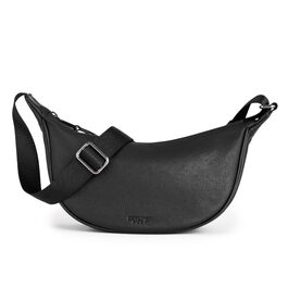 Сумка через плече Berliner Bags Luna, шкіряна напівмісяць, чорна. Жіноча сумка-багет
