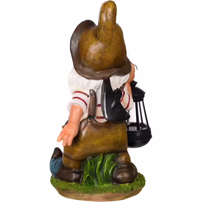 Birendy Figur, Dwarf, Garden Gnome Garden Sprite with Solar Lamp NF11021-2D 37 cm