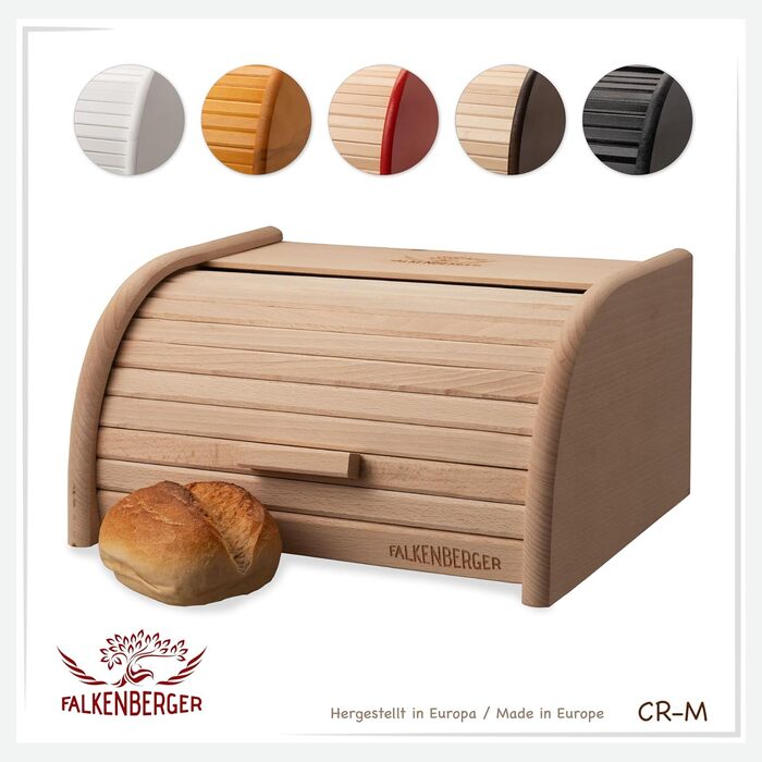 Бротоксина з бука, 32x25x16 см, з роликовим кришкою, ручна робота, натуральне дерево