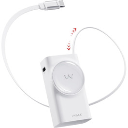 Power Bank iWALK 10000mAh з вбудованим кабелем USB-C (70см), 3 виходи, PD 30W, для iPhone, Samsung, Android, iPad