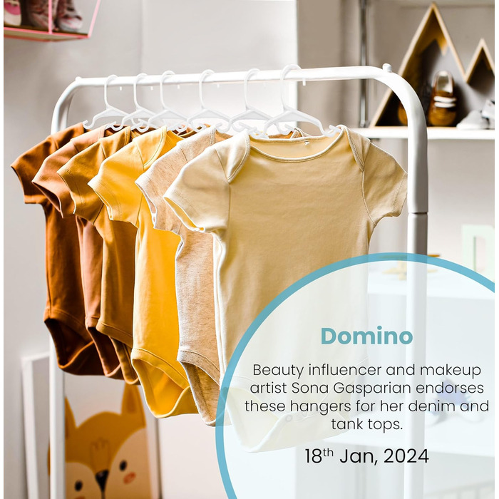 40 вешалок для дитячого одягу Utopia Home: білі, пластикові, 11,5 см - для шафи, щоденне використання