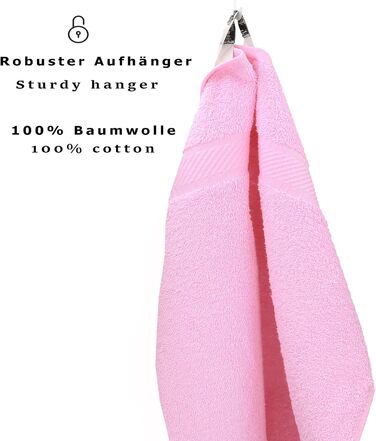Betz 6-Piece Bath Towel Set, Shower Towel, Palermo Size 70x140 cm, 100% Cotton, Rosé Color