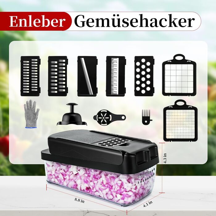 Мульти-овочерізка: слайсер, нарізчик, тертка для овочів та фруктів, чорний колір